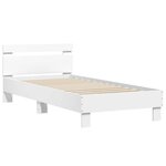 vidaXL Cadre de lit sans matelas avec lumières LED blanc 75x190 cm