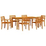 vidaXL Ensemble de salle à manger pour jardin 7 pc Marron