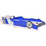 vidaXL Lit voiture de course pour enfants 90 x 200 cm Bleu