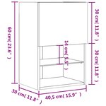 vidaXL Meubles TV avec lumières LED 2 Pièces noir 40 5x30x60 cm