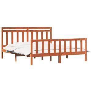 vidaXL Cadre de lit 2 Pièces Cire marron 205 5 x 185 5 x 100 cm