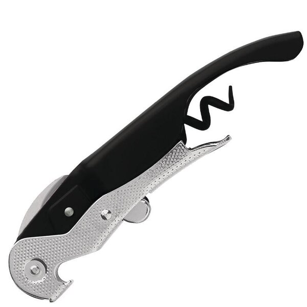 Tire-bouchon sommelier double levier professionnel - noir -  -  20x15x120mm
