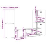 vidaXL Ensemble meuble TV 6 Pièces Bois Ancien Bois d'ingénierie