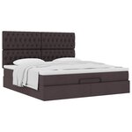VidaXL Cadre de lit ottoman avec matelas marron foncé 180x200 cm tissu