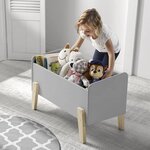 Vipack Boîte à jouets Kiddy Bois Gris froid