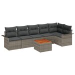 Set de Canapé de Jardin vidaXL 7 Pièces avec Coussins en Gris Rattan Acacia