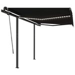 vidaXL Auvent manuel rétractable avec LED 3x2 5 m Anthracite