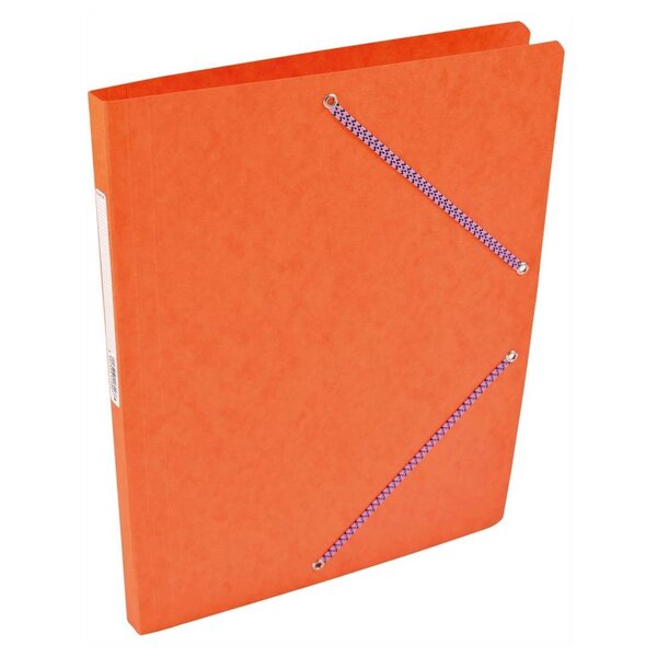 Chemise Carte Lustée simple 24 x 32 cm avec élastiques et étiquette de dos Orange COUTAL