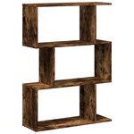 vidaXL Étagère séparatrice de pièce à 3 niveaux chêne fumé 70x24x97 cm