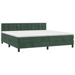 vidaXL Sommier à lattes de lit matelas et LED Vert foncé 200x200 cm