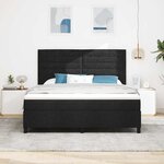 vidaXL Lit à ressorts avec matelas avec LED Noir 180 x 200 cm tissu