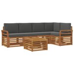 vidaXL Ensemble de canapé d'angle 6 Pièces Naturel et Anthracite