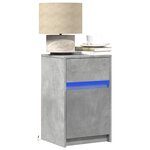 vidaXL Armoires de chevet et lumières LED 2 Pièces gris béton