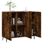 vidaXL Buffet chêne fumé 90x34x80 cm bois d'ingénierie