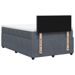 vidaXL Sommier à lattes de lit et matelas gris foncé 120x190cm velours
