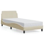 vidaXL Cadre de lit avec tête de lit Dover crème 80x200cm tissu