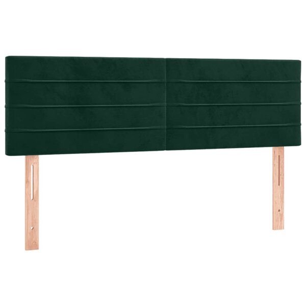vidaXL Têtes de lit 2 Pièces Vert foncé 72x5x78/88 cm Velours