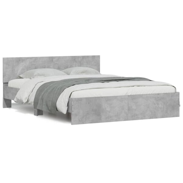 vidaXL Cadre de lit sans matelas gris béton 150x200 cm