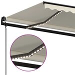 vidaXL Auvent automatique avec capteur de vent et LED 600x350 cm Crème