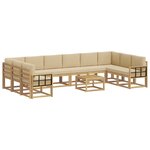 vidaXL Ensemble de canapés d'extérieur 11 Pièces Blanc et Beige
