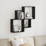 vidaXL Étagère Murale Cube avec étagère Chêne noir 80 x 15 x 78.5 cm