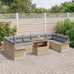 vidaXL Ensemble de canapé de jardin 11 Pièces beige et gris clair