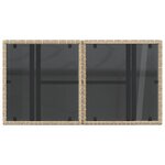 vidaXL Table de jardin dessus en verre beige 100x55x73 cm poly rotin