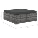 vidaXL Salon de jardin 10 Pièces avec coussins Résine tressée Gris
