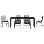 vidaXL Ensemble de salle à manger de jardin 7 pièces Noir Rattan PVC