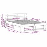 vidaXL Cadre de lit Blanc 160 x 200 cm Bois massif en pin