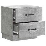 vidaXL Cabinet de chevet 2 Pièces Gris béton 43 x 34 5 x 44 5 cm