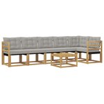 vidaXL Ensemble de canapés d'extérieur 7 pc Blanc et gris clair