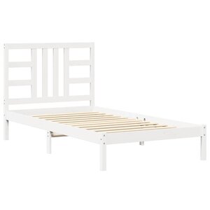 vidaXL Cadre de lit sans matelas blanc 100x200 cm bois massif