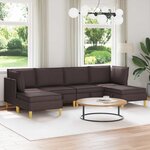 vidaXL Canapé modulaire avec rangement 6 Pièces Marron foncé Tissu