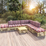 Vidaxl salon de jardin palette 6pièces avec coussins pin imprégné de vert