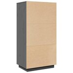 vidaXL Buffet haut Gris 60x40x116 5 cm Bois massif de pin