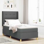 vidaXL Lit à Ressorts avec matelas Gris foncé 100 x 200 cm tissu