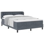 vidaXL Lit à ressorts avec matelas Gris foncé 140 x 200 cm Velours