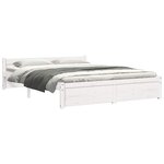 vidaXL Cadre de lit sans matelas blanc bois massif 150x200 cm