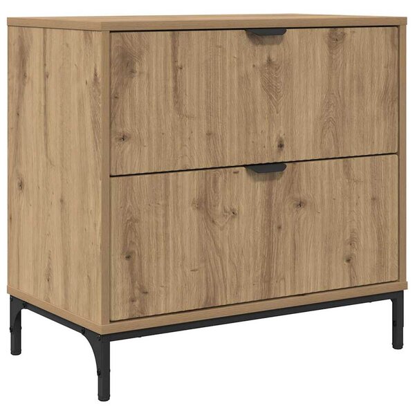 vidaXL Table de chevet avec tiroir chêne artisanal 63 5 x 36 x 61 cm