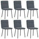 vidaXL Chaises à manger lot de 6 gris foncé velours