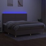 vidaXL Sommier à lattes de lit et matelas et LED Taupe 200x200cm Tissu