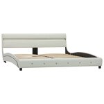 Vidaxl cadre de lit avec led blanc similicuir 150x200 cm