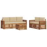 vidaXL Ensemble de canapés d'extérieur 6 pc Naturel et Beige
