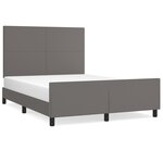 vidaXL Cadre de lit avec tête de lit Gris 140x190 cm Similicuir