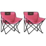 vidaXL Chaise de camping avec poche pliable lot de 2 rose