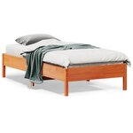 vidaXL Cadre de lit sans matelas cire marron 90x190 cm bois pin massif