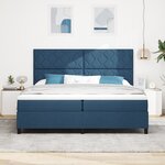 vidaXL Lit à ressorts avec matelas et lumière LED  bleu marine  200 x 200 cm  en tissu.