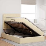 vidaXL Lit avec rangement et matelas Crème 120 x 190 cm tissu