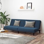 Vidaxl canapé-lit à 2 places bleu velours